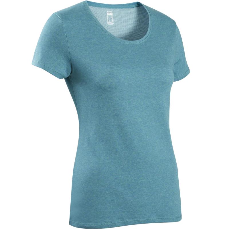 Футболка прямая женская 500 Cotton Cloud Blue Jay Basics