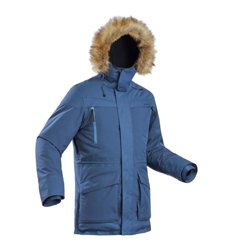 Куртка для зимних походов мужская SH500 Cotton Cloud Blue Jay Basics