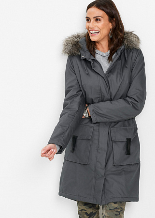 Модная длинная куртка-парка Модная длинная куртка-парка