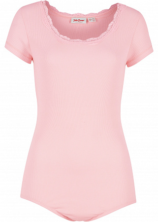 Боди в рубчик с кружевной отделкой Боди в рубчик с кружевной отделкой